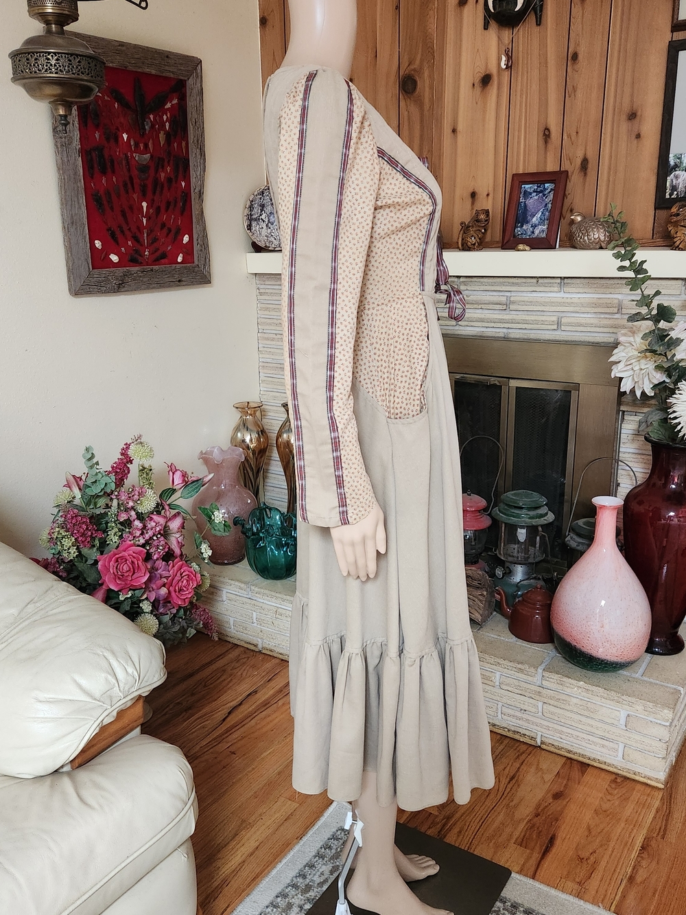 Dreamy 70s Gunne Sax Prairie Dress Corduroy-Style Bodice Size 8 - Picture 2 of 15